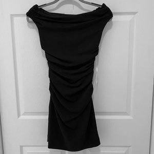 NWT HELMUT LANG Ruched Mini Dress w Cut-Out Back